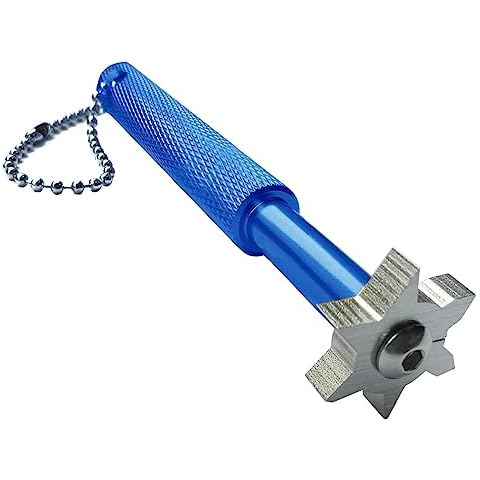 Betgod Golf Groove Sharpener,Golf Club Groove Sharpener,Groove Sharpener,Club Sharpener,Groove Sharpening Tool - Generate Optimal Backspin - Suitable for U & V-Grooves (6 Heads) (Blue) Cover