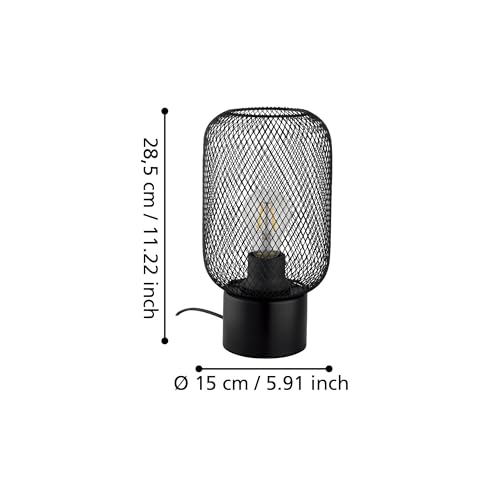 Lampe de table petite Eglo Lb19 noir solution espace réduit chevet E27