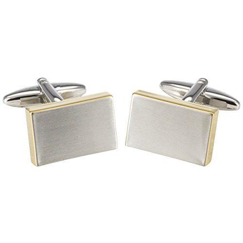 LINDENMANN Manschettenknöpfe, Bicolor, poliert, rechteckig, Geschenketui, 10626