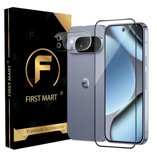 Image of FIRST MART Tempered Glass for Google Pixel 10 Pro with Black Camera Lens Protector & Installation Kit | HD Clear, Edge-to-Edge, Scratch Resistant, Case-Friendly | Pack of 1