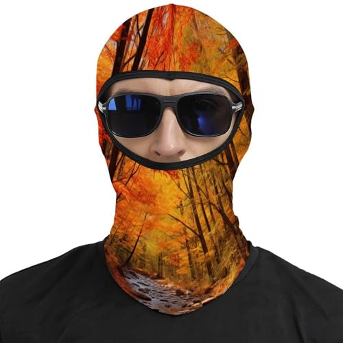 Pasamontaña térmico para hombre y mujer con estampado de hojas otoñales, máscara facial para esquí, motociclismo y clima frío miniatura 3