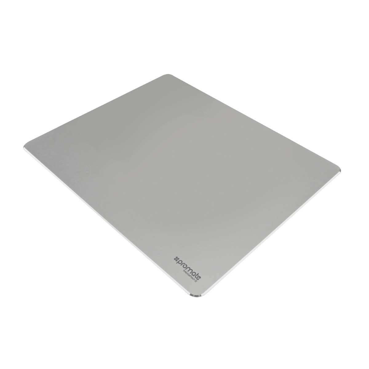 Promate Aluminium Mouse Pad, Ergonomic Ultra-Thin Non-Slip Rubber Base and Metallic Surface Mouse Pad for Fast and Accurate Control with Large Working Area for Gamer, Desktop, Laptop, MetaPad-2 Silver