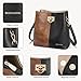 BOSTANTEN Crossbody Bucket Shoulder Bags for Women Vegan Leather Purse Cross Body Handbag Multiple Pockets Black with Brown