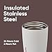 Owala SmoothSip Slider Insulated Stainless Steel Coffee Tumbler, Reusable Iced Coffee Cup, Hot Coffee Travel Mug, BPA Free 12 oz, Tan/White (Vanilla Bean)
