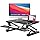 Mount-It! Electric Standing Desk Converter 35.4" Quick Sit Stand Desk Riser, Computer Workstation Motorized Easy Convertor with Built-in USB Charging Port, Ergonomic Height Adjustable in Black