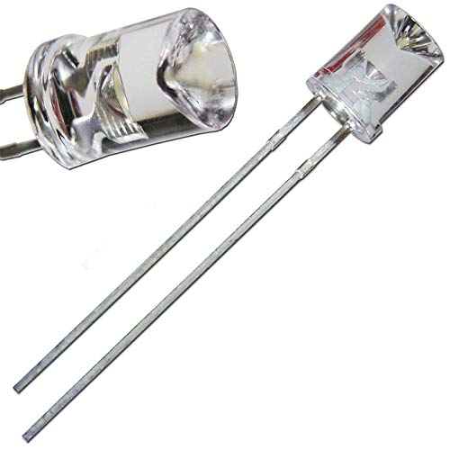 Set di 50 LED 5mm lente trasparente concava - BIANCO CALDO, diodo a emissione luminosa, cablato, diodo luminoso, come componente