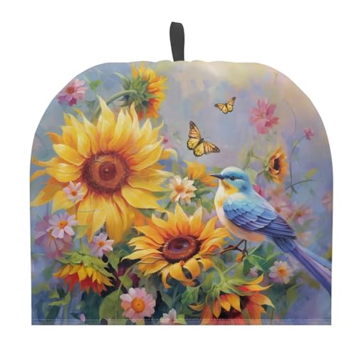 Tutolipy Tea Cosy for Teapots Keep Warm Teapot Cover Insulated Kettle Cover for Home Kitchen Decor Dust Proof Tea Cozies with Handy Hanging Loop, Sunflower Bird Monarch Butterfly