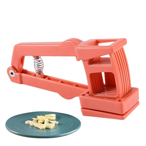 Cortador de ajo - Picadora de ajo manual - Rebanadora de alimentos de calidad alimentaria, cortadora de frutas compacta para un corte sin esfuerzo, fácil rebanado en casa