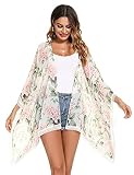 🌴Características: manga 3/4, elegante estilo informal suelto, dobladillo irregular, color sólido / estampado floral retro, puños y dobladillo con encaje exquisito, correas de puños, diseño único, puedes hacerlo con mangas o sin mangas Sí, la camisolas y pareos playa es suficiente para cubre las caderas y destaca fácilmente.