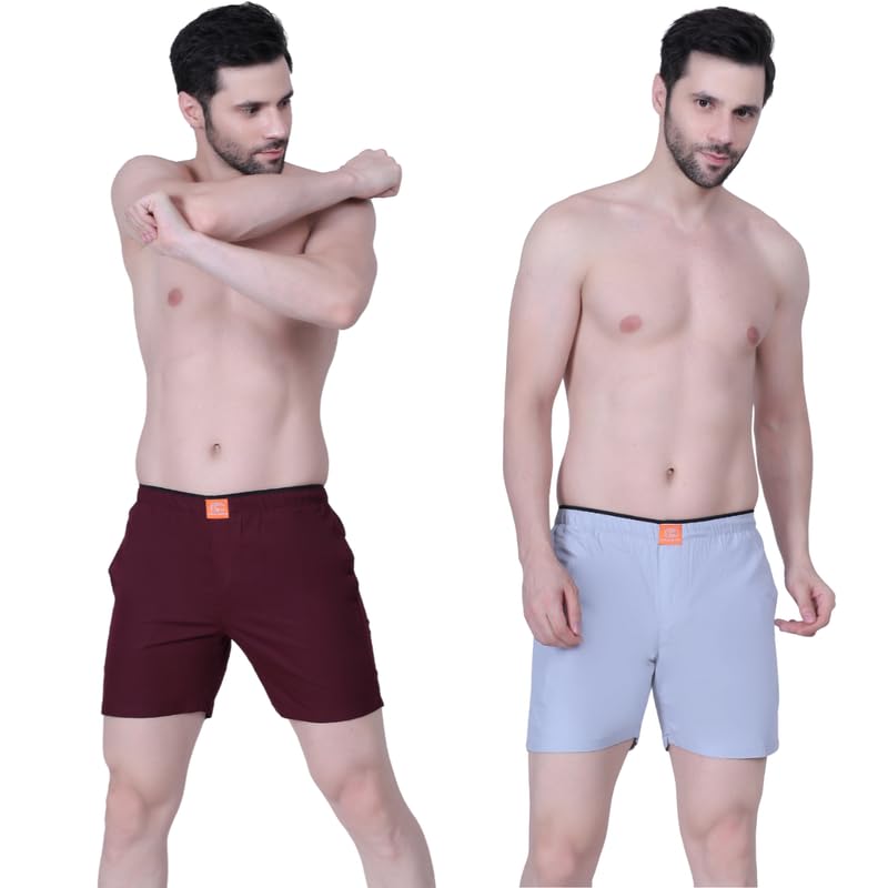 Men’s Cotton Boxer Shorts | Comfortable Half Pants | Regular Fit Mid-Rise Innerwear with Back Pocket | Breathable-image-40