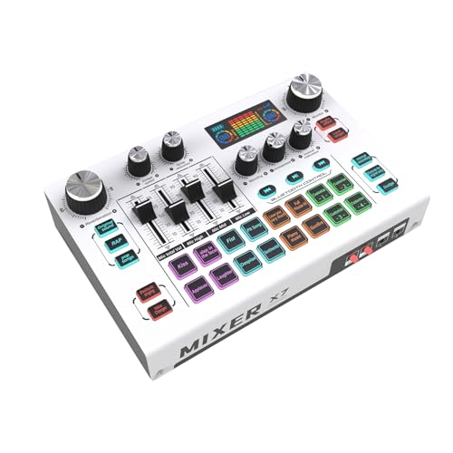 Docooler Table de mixage audio, mixeur PC avec curseur Fader, interface microphone XLR, surveillance, pour enregistrement vidéo/voix de jeu/podcast, table de...