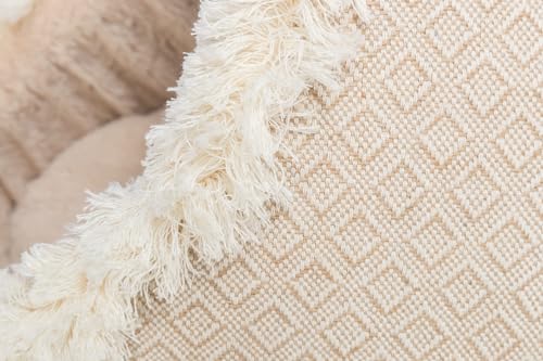 Trixie rutschfeste Kuschelhöhle für Katzen und Hunde im angesagten Boho-Design HÖHLE Boho, 35 × 26 × 41 cm, BEIGE - mit integriertem, waschmaschinengeeignetem Wendekissen - 38210