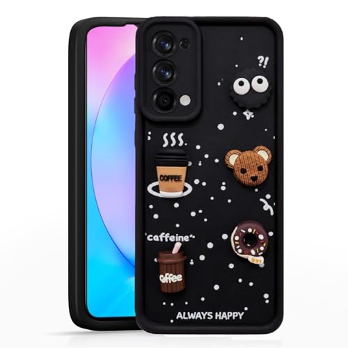 Image of Bintage Cute Fun Taddy| 3D Ball Bear| Donut| Coffee Rubber Case Full Body & Camera Protection Back Cover Compatible for Mi Redmi 7 - Black