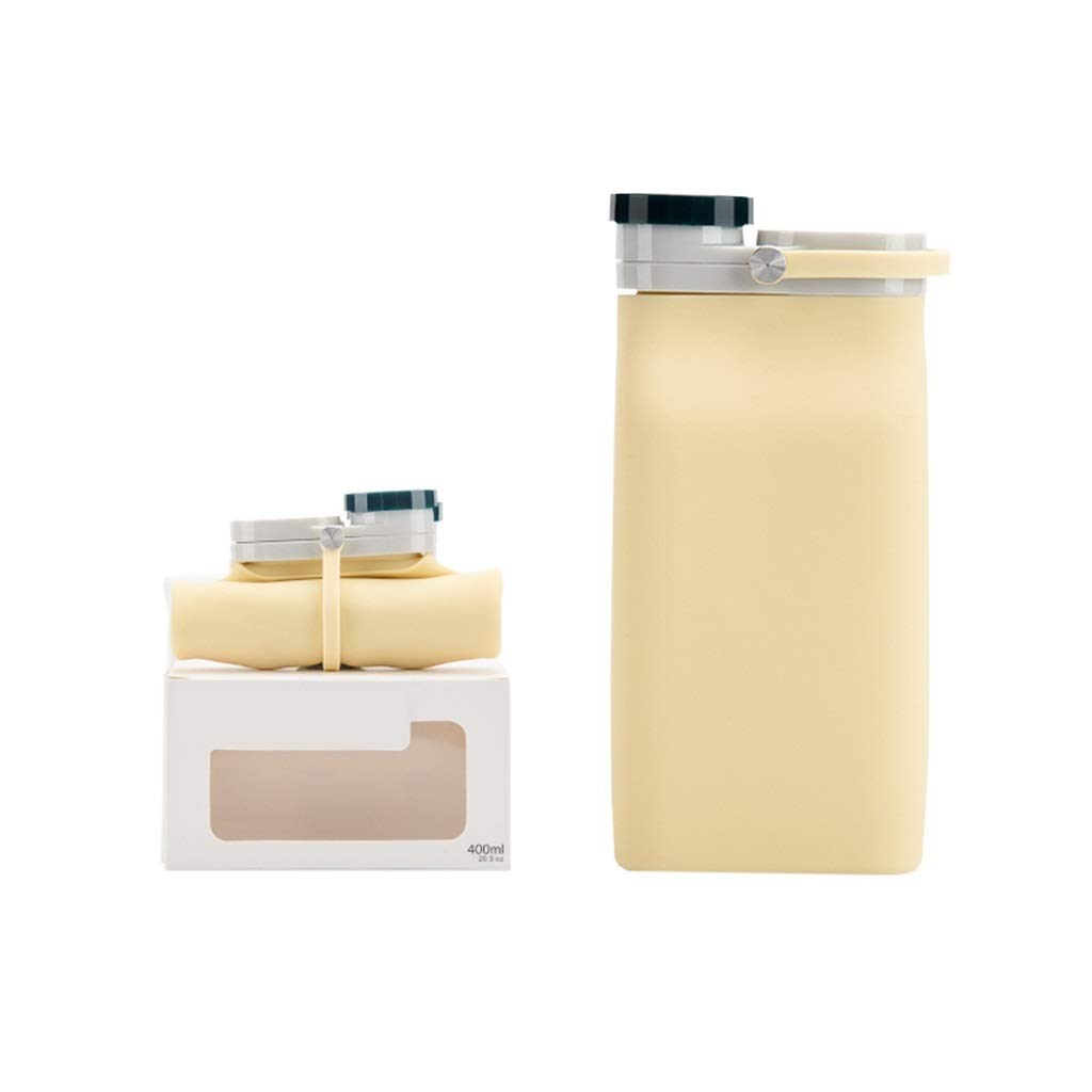 Faltbare Wasserflasche, Tragbar Kieselgel Hohe Kapazität Kann Mit Kochendem Wasser Gefüllt Werden 400ml (4 Farben)