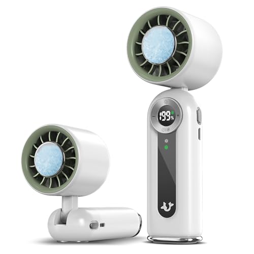 Ice Cooling Handheld Fan LED Display 5-Speed Turbo USB-C Pocket-Sized