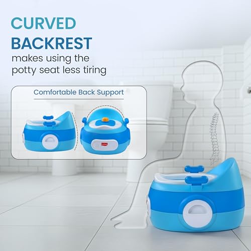 Image of LuvLap 3-in-1 Potty Training Seat for Kids 1-5 Years: Comfortable Baby Potty with Removable Pot, Safety Handles, Splash Guard & Anti-Slip Base for Secure Home Toilet Training, Blue