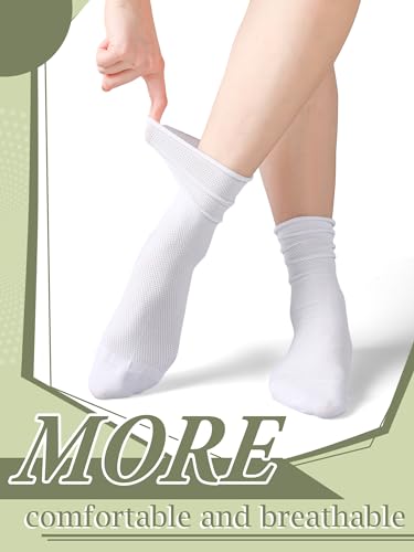 5 Pairs Summer Mesh Crew Sock Women Cotton Sock Soft Cotton Bootie Women Scrunch Roll Dress Gift3