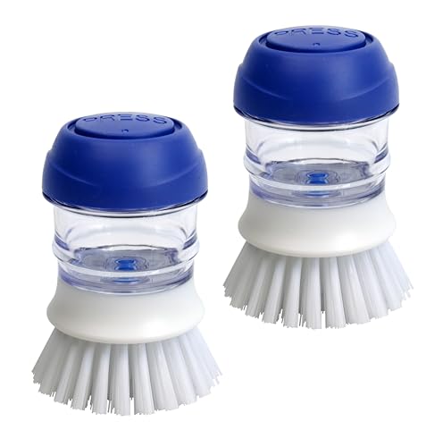 Image of CELOX 2 Pack Dish Brush with Soap Dispenser for Kitchen Cleaning, Kitchen Brush for Dish Pot Pan Sink Cleaning