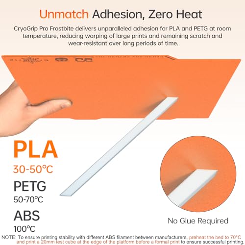Image of BIQU Cryogrip Pro Frostbite Matte Orange Cold Build Plate for Bambu-Lab A1 Mini 3D Printer 184x184MM Double-Sided Upgrade Room Temperature Print Removable Surface Platform