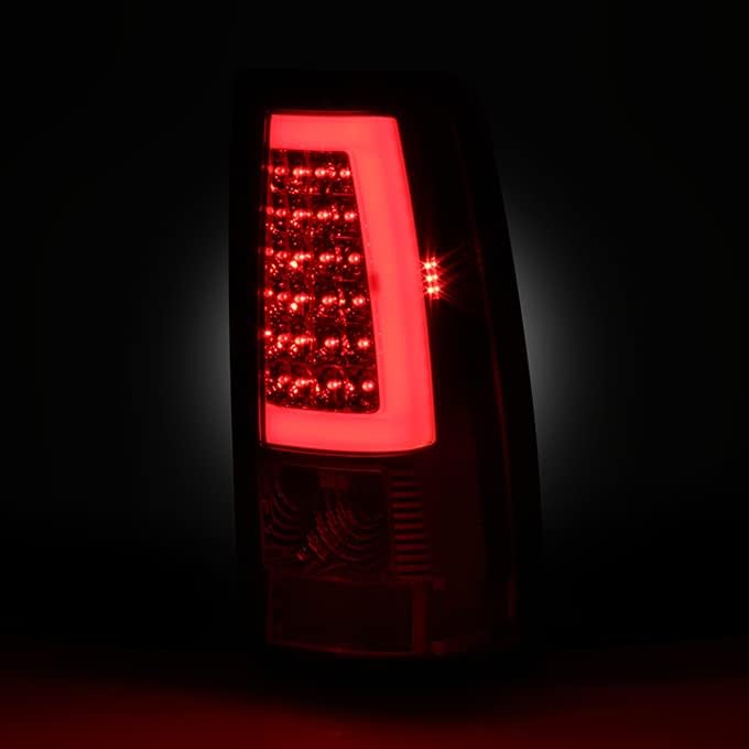 AKKON - For GMC Sierra/Chevy Silverado Pick Up Truck Black Bezel Red Lens LED Tube Tail Brake Lights Lamp