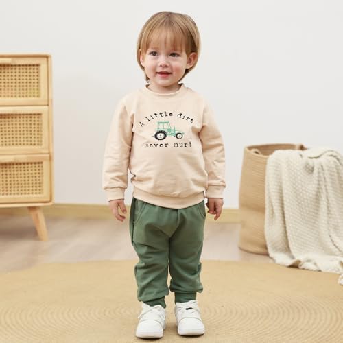 Yvowming Baby Boy Clothes Fall Clothes Truck Print Long Sleeve Pullover Tops + Pant Sets Toddler Winter Outfits2