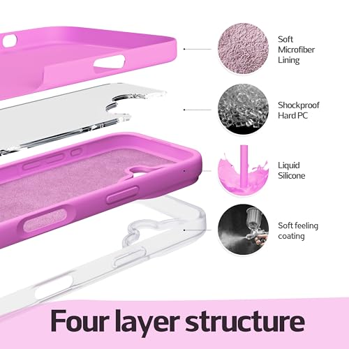 Image of iPhone 17 Case Silicone,Soft Microfiber Lining(Pulm Pink)