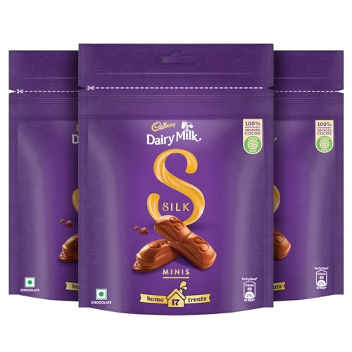 Image of Happilo 100% Natural Premium Whole Cashews 500 g Value Pack & Cadbury Dairy Milk Silk Chocolate Home Treats, 153 g (Pack of 3)