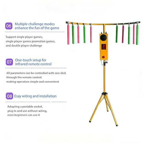 Gioco portatile per allenare la coordinazione occhio-mano, 5 livelli Drop Stick sfida per divertimento in famiglia e feste