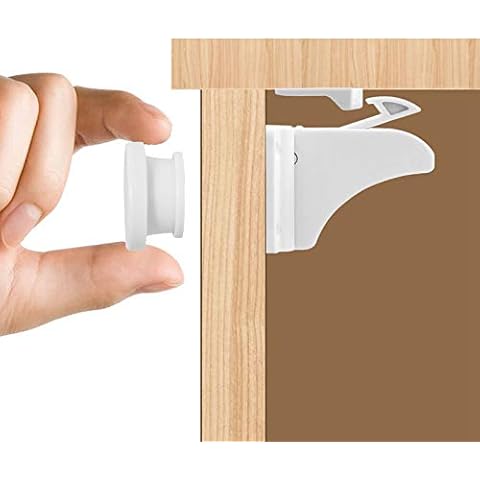 Kindersicherung Schrank- und Schubladensicherung (12 Schlösser + 2 Schlüssel) Magnetisches Schrankschloss für Kinder & Baby, ohne Bohren und Schrauben Cover