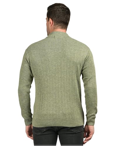 Image of Men Woolen Round Neck Solid Striped Design Pullover Heavy Rainbow Fabric Winter Wear Pure Wool Cardigan for Men Fully Warm Pullover Free Sizes
