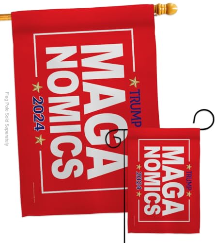 Ornament Collection Red MAGA Nomics Trump Flag Set Wall Hanging Home Porch Vance Make America Again Poster Patio Yard Sign Outdoor Patriotic Decorations, Republican Gifts Made in USA