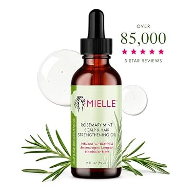 Mielle Organics Rosemary & Mint Hair Oil - Strengthening Biotin Oil Infused Frizzy & Damaged Hair Care - Split Ends & Dry Scalp Treatment to Support Longer, Healthier Strands, 2 Ounce