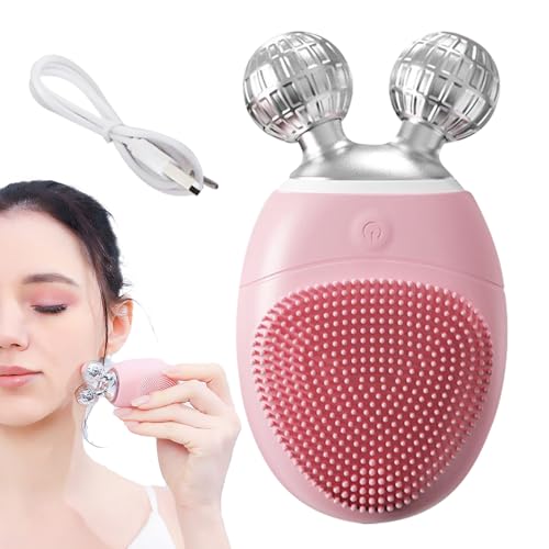 Cepillos Faciales Limpiadores - Rodillo Facial - Herramienta Eléctrica Vibratoria Impermeable 5 Velocidades Ajustable Función Limpieza de Poros
