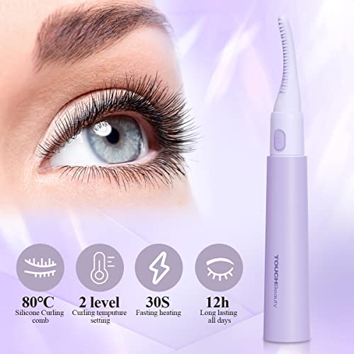 Touchbeauty Heated Eyelash Curler With Dual-Sided Curling Comb, Rechargeable Lashes Curlers Washable Silicone Comb Brush, 2-Level Temperature, Natural Curling Tb-2117 #TOP1