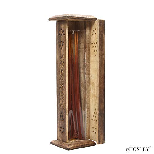 Hosley's Wood Farmhouse Incense Tower With 20 Incense Sticks - 12" High. Ideal Gift For Aromatherapy, Zen, Spa, Vastu, Reiki Chakra Votive Candle Garden Settings. Bulk Buy O4 #TOP6
