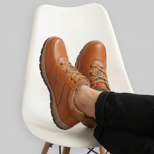 Red Chief Men's Genuine Leather Casual Shoes Tan - Image 5