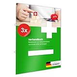 PRIMUS PRINT Verbandbuch - Unfallbuch - Erste-Hilfe Dokumentation - Meldebuch DSGVO konform - A5 Format - Ringösenheftung und Abrissperforation - Gewerbe, Arbeit und Erste-Hilfe-Maßnahmen [3er Set]