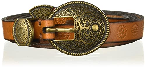 Frye Women's Leather Belt with Western Tooling #TOP13