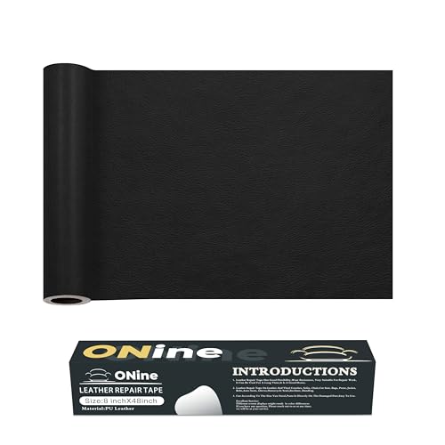 ONine Leather Repair Patchï¼ŒLeather Repair Tape, 8 x 48 inches Leather Repair Patch for Furniture,Vinyl Repair kitï¼ŒLeather Couch Patchï¼Œfor Sofas, Furniture, car Seats(Black)