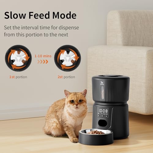 Petory Alimentador automático para gatos – 2,4 G WiFi 10 refeições dispensador automático de comida