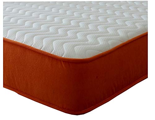 eXtreme comfort ltd Sevilla Wave 8" Deep Hybrid Memory foam and Spring with Fancy Orange Border Mattress, Shorty, 2ft6 by 5ft9, 75CM by 175CM