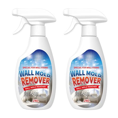 𝙈old 𝙍emover Spray, Highly Effective Wall 𝙈ould Remover, 𝙎tain Remover, Long-Term Protection Without Damaging, Multi-Surface 𝘾leaner for Bathroom Kitchen Tile Wood Fabric (2Pcs)