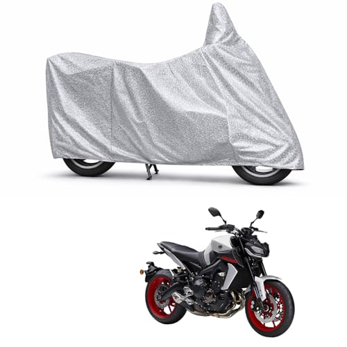 Image of 100% Waterproof Two Wheeler Body Cover Multi Layered Fabric Designed for Yamaha MT09 | Belt Buckle Lock | Silver Mag