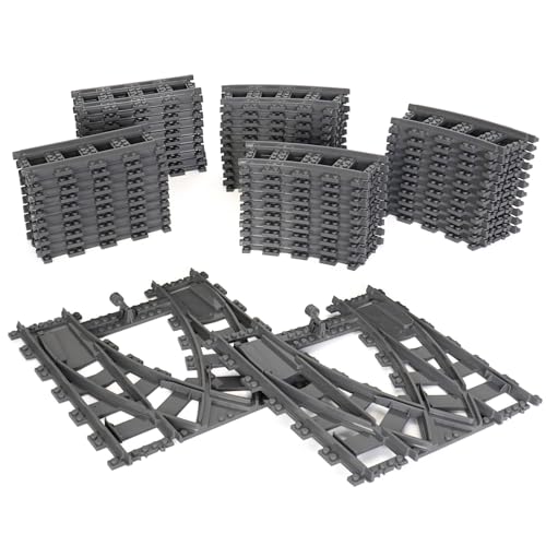 54 Piezas City Vías para Tren de Juguete, Vias de Tren Juguete,