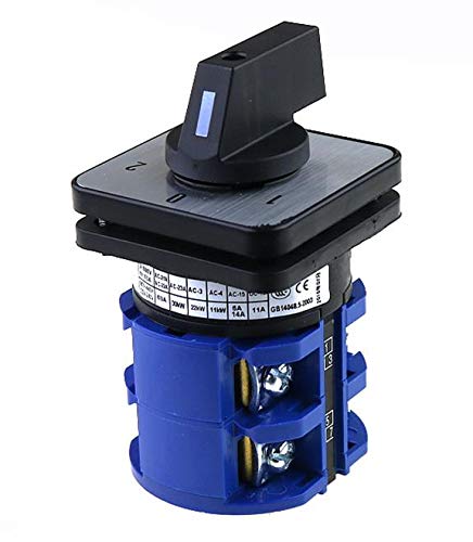 LW26-63/2 Rotary Switch 3 Postion (1-0-2) 690V 63A 2 Pole 4 Terminal Screw Changeover Cam Main Switch