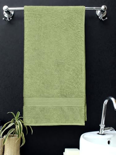 Image of Bombay Dyeing Towel 100% Cotton Tulip Bath Turkish Towel | 450 GSM, Super Soft & Ultra Absorbent | 75cm x 150cm | Hand Washable & Machine Washable (Tarragon)