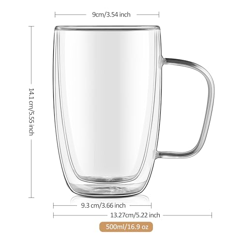 Juego de 2 vasos de vidrio doble pared 500 ml miniatura 7