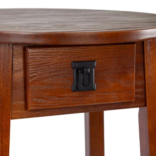 Image of Leick Home Mission Round End Table, 18 inch, Russet