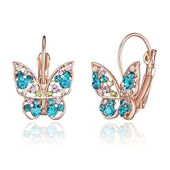 Blue Green Crystals/Rose Gold-tone