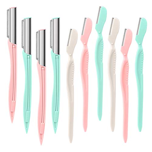 Lurrose 10PCS Eyebrow Razor Shaver Facial Razor Multipurpose Face Trimmers Hair Removal Eyebrow Shaper For Women and Men